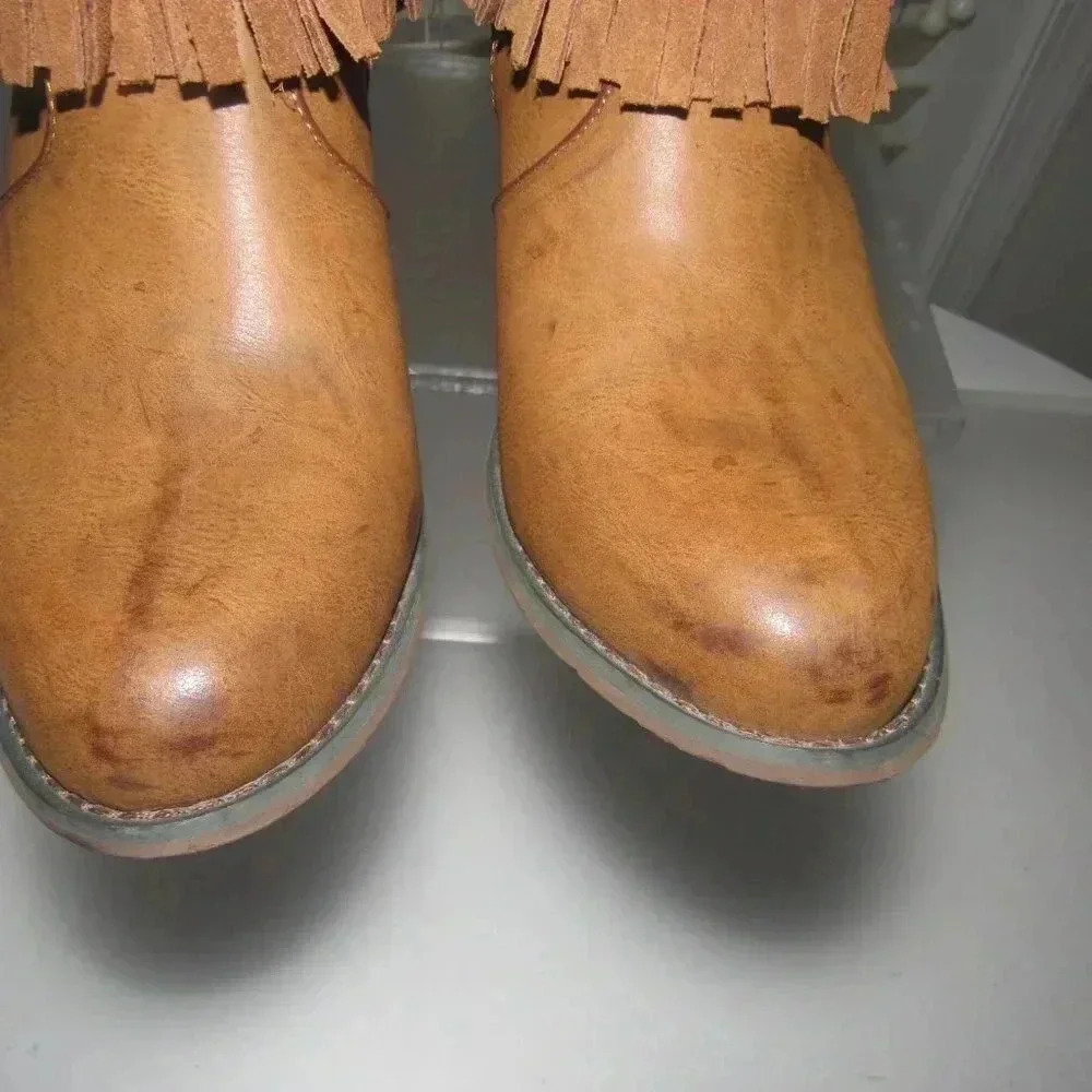 CORKYS Arcadia Fringe Braid Ankle Booties Boots S - Picture 4 of 6